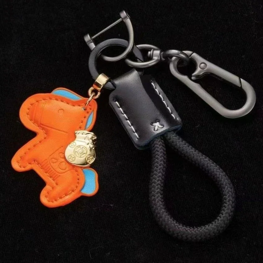 Custom Name Horse Braid Rope Leather Car Keychain Man Woman Laser Personalized Logo Pony Key Chain Ring Bag Keyring Lanyard