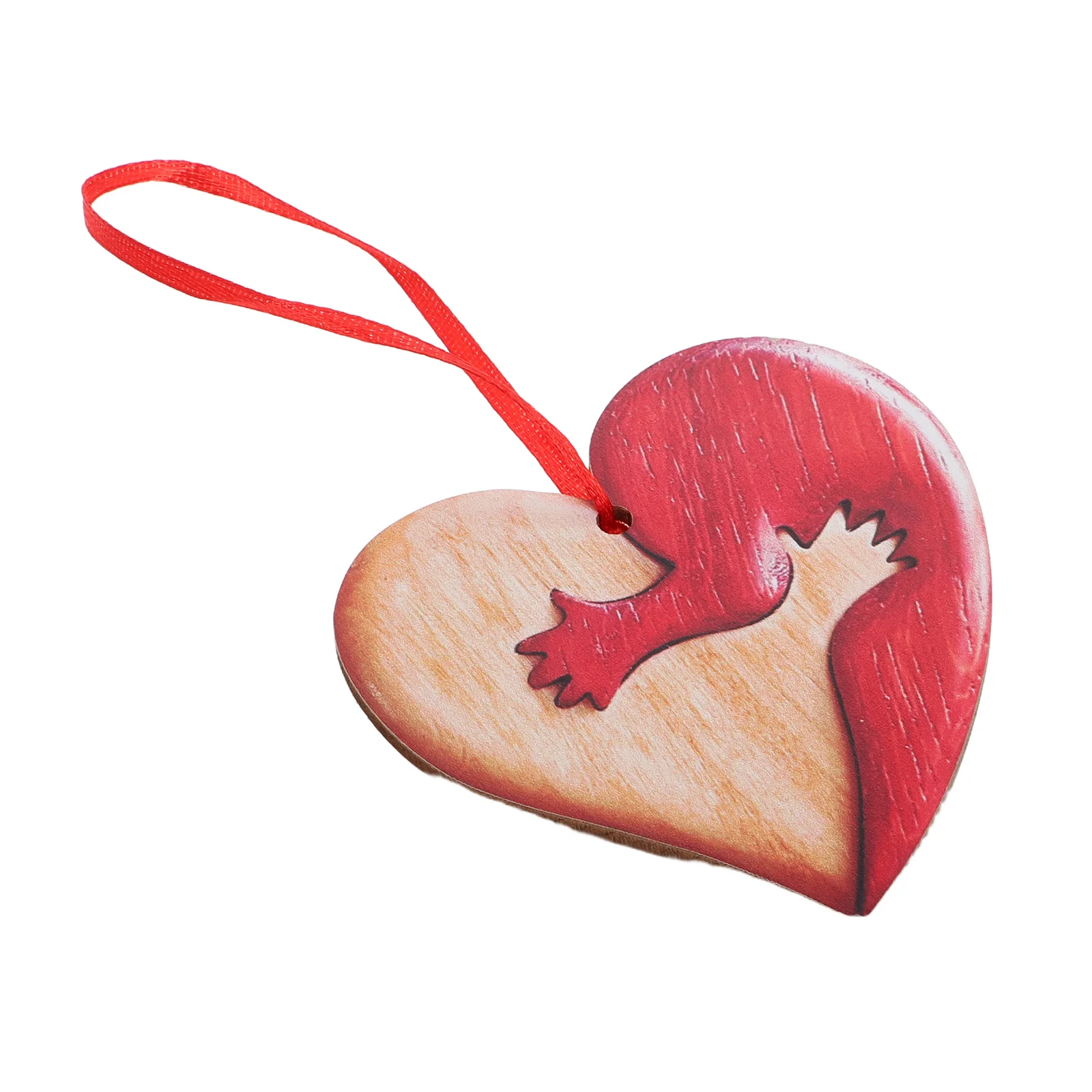

Heart Shaped Wooden Valentine Hanging Ornament for Car Home Decor Wedding Party Christmas Decoration Natural Craft