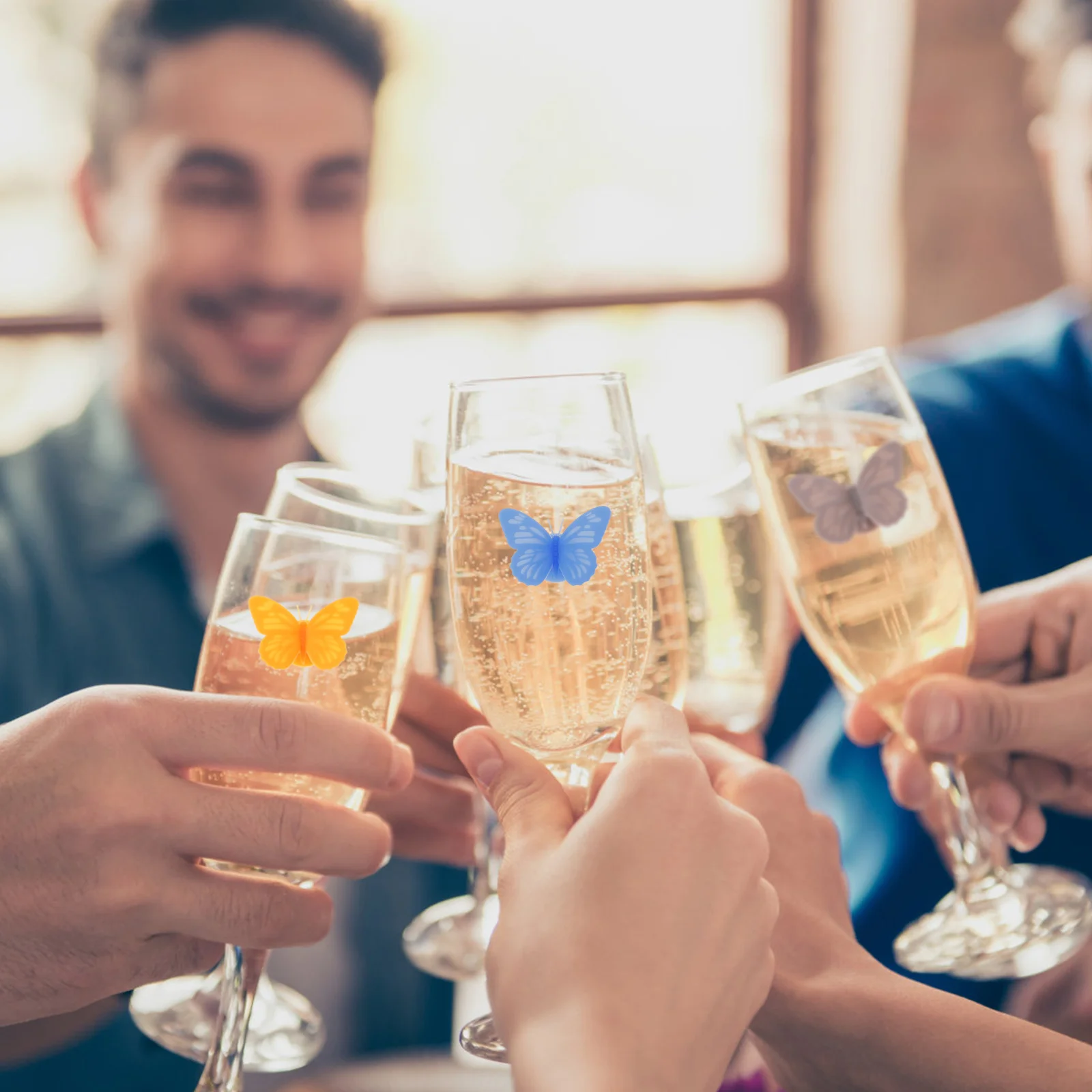 12 قطعة من علامات كأس النبيذ المصنوعة من السيليكون الفاخر، ديكورات زجاجية إبداعية لمختلف الأطراف، علامات كأس النبيذ، أدوات تحديد الزجاج #2