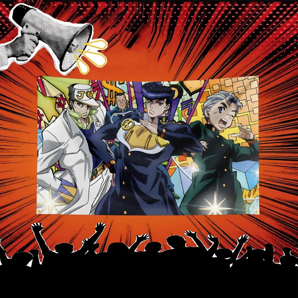 JoJo's Bizarre Adventure Inspired Movie Flag  Polyester Banner For Bedroom Wall Decor Film Fan Gift