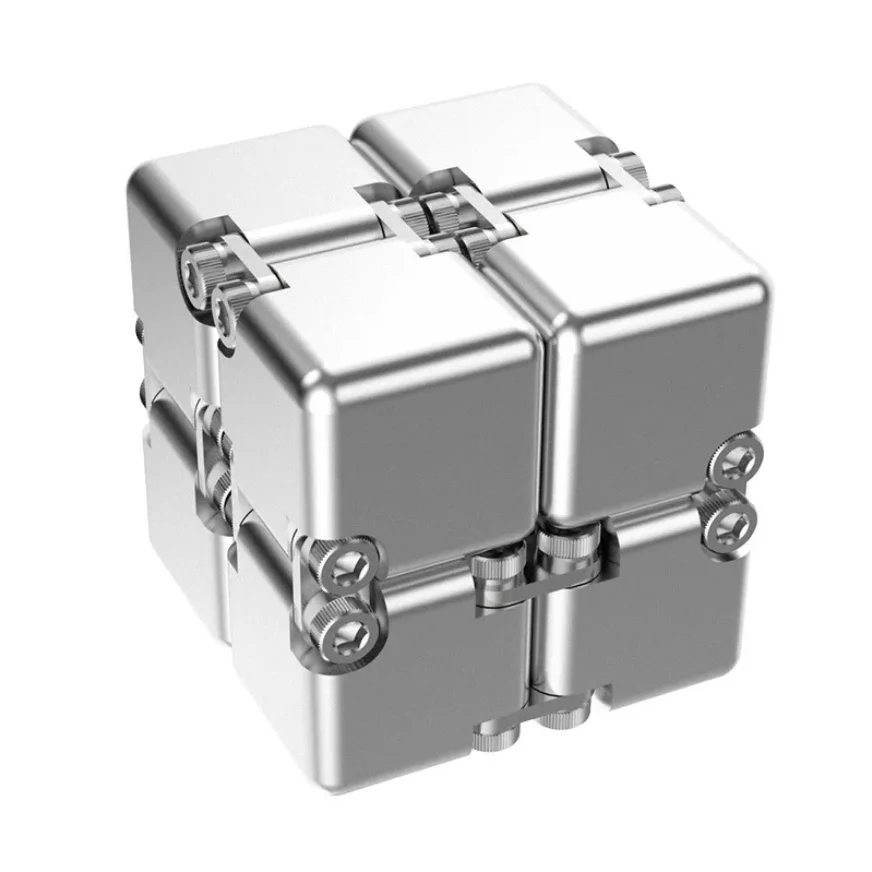 سبائك الألومنيوم معدن لانهائي المكعب السحري مكافحة الإجهاد ألعاب متململة سهلة اللعب اليد سبينر مكتب مكعب الإجهاد المخلص اللعب