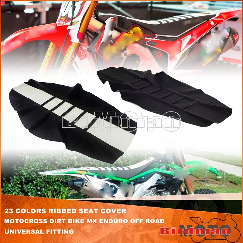 Black White Anti-Slip Waterproof Custom Ribbed Seat Cover for TE TC FC FE 300 350 450 Kawasaki KX KXF KLX KX250F KX450F KX450