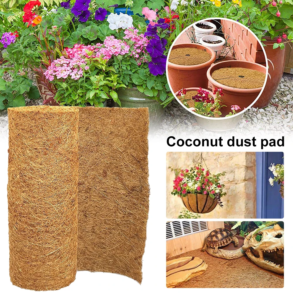 Natural coco coco forro rolo engrossar fibra de coco rolo tapete de palma de coco para plantador pendurado cesta decoração do jardim almofadas para animais de estimação
