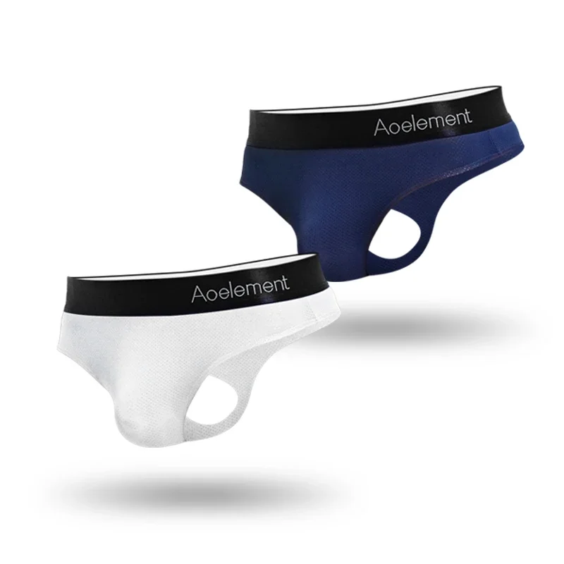 5 قطعة سراويل T للرجال منخفضة الارتفاع بلون سادة على شكل حرف U محدبة مرنة ضيقة من الحرير الجليدي ، سراويل على شكل حرف T ناعمة وكاشفة للأرداف قابلة للتنفس