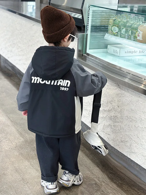 

Утепленная парка с капюшоном для мальчиков, теплая хлопковая куртка, стильная черная зимняя верхняя одежда для подростков