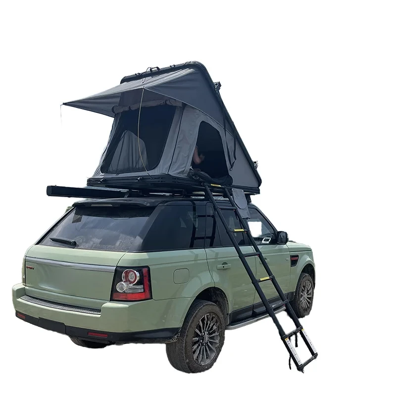 Aluminum Shell Hard Top Roof Tent Camper Car Rear Triangle Luxury Waterproof Ox Four-Season Double Layer One Bedroom Stairs