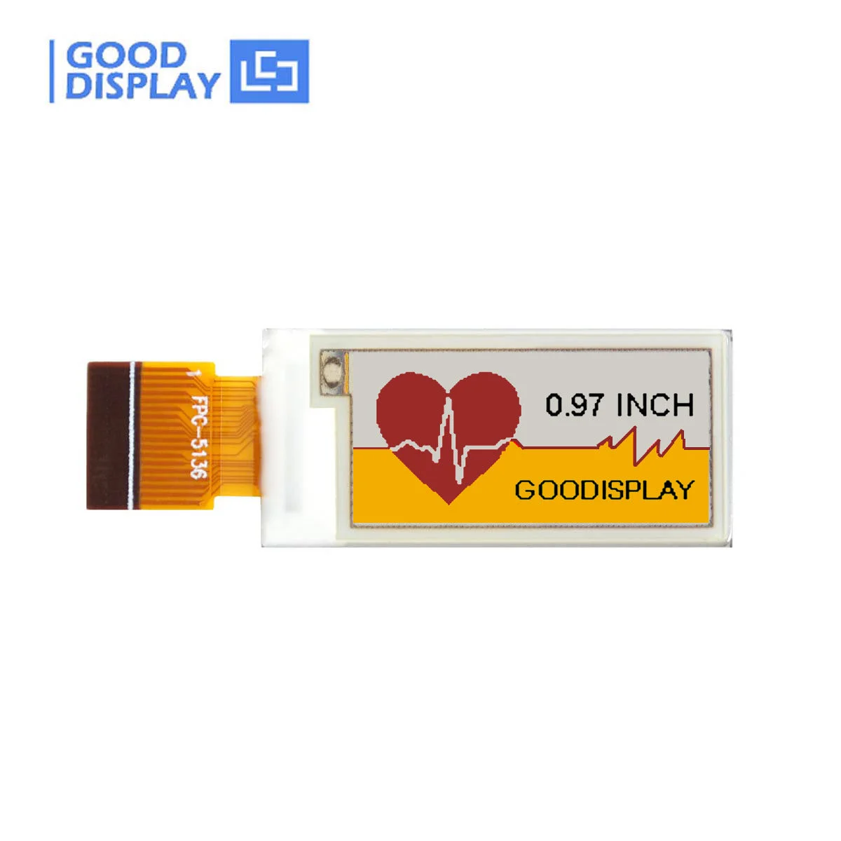 0.97Inch Mini Color E-Ink Display Yellow & Red E-Paper Screen GDEM0097F51 Energy Efficient High Contrast Screen