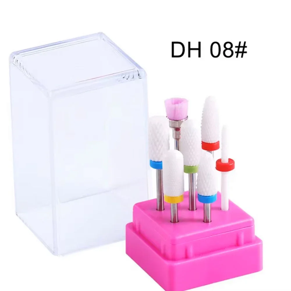 7個入りネイルアートタングステン鋼ミリングカッターセットセラミックネイルドリルビット電動ドリルネイルマシンペディキュアツールアクセサリー