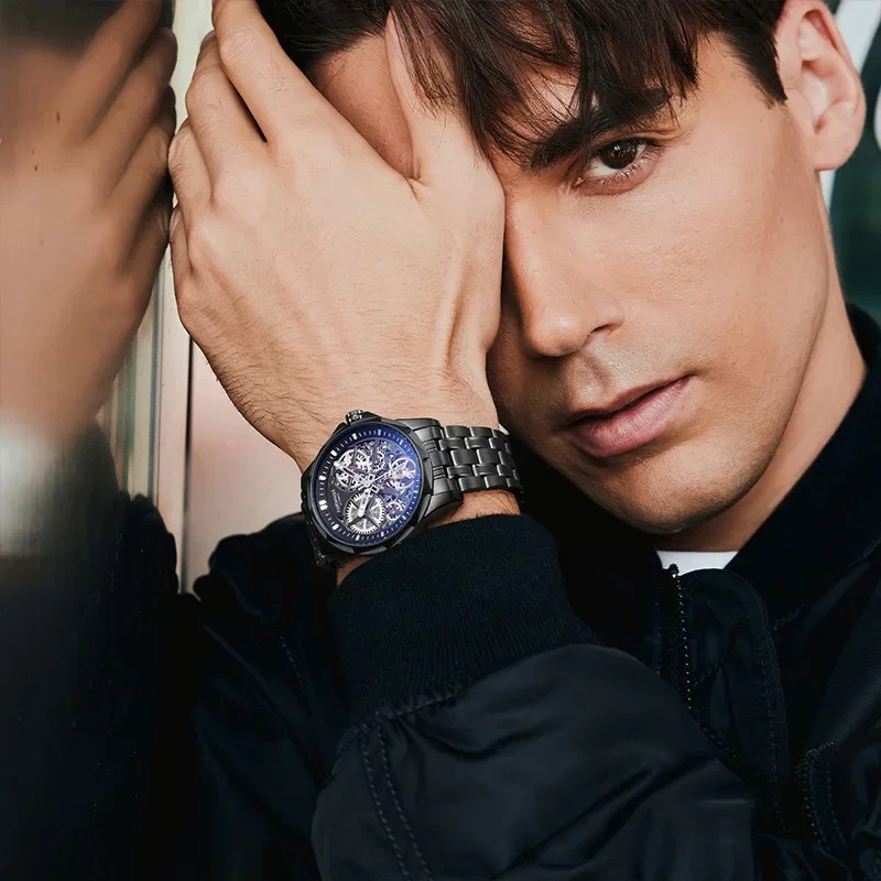 Business Waterproof Fully Automatic Tourbillon Watch Men's Fashion Mechanical Sports Watch Man