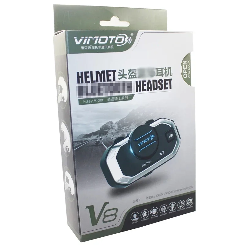 Vimoto V8 Motorcycle Helmet English Version Easy Rider Multifunctional Bluetooth Walkie Talkie Compatible Headset 850mAH battery image 2