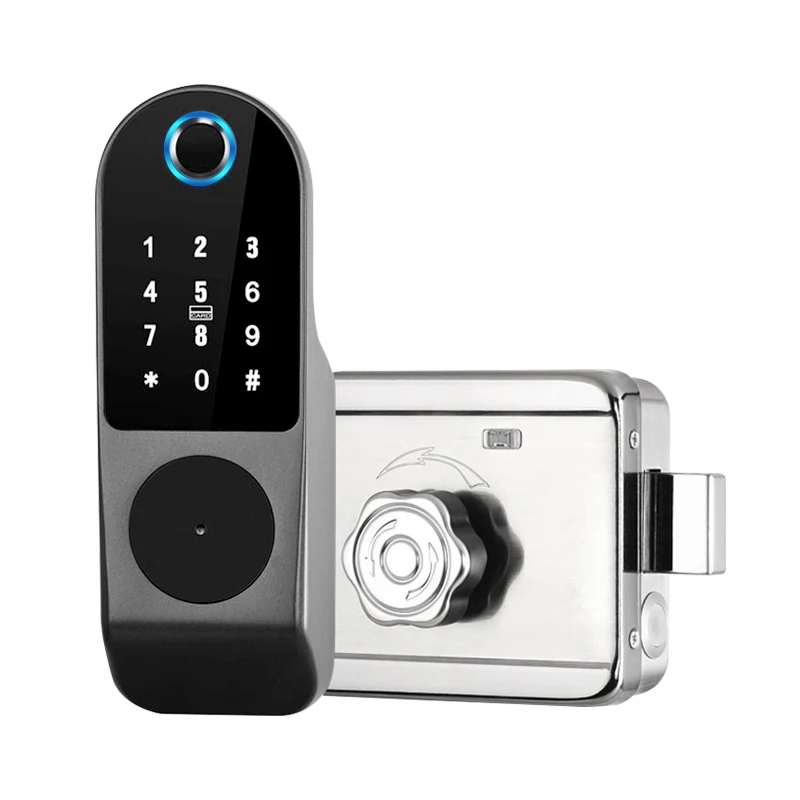 

Smart TTLock Front Digital Biometric Password Finger Print Rim Locks Key Fingerprint Door Lock for Home