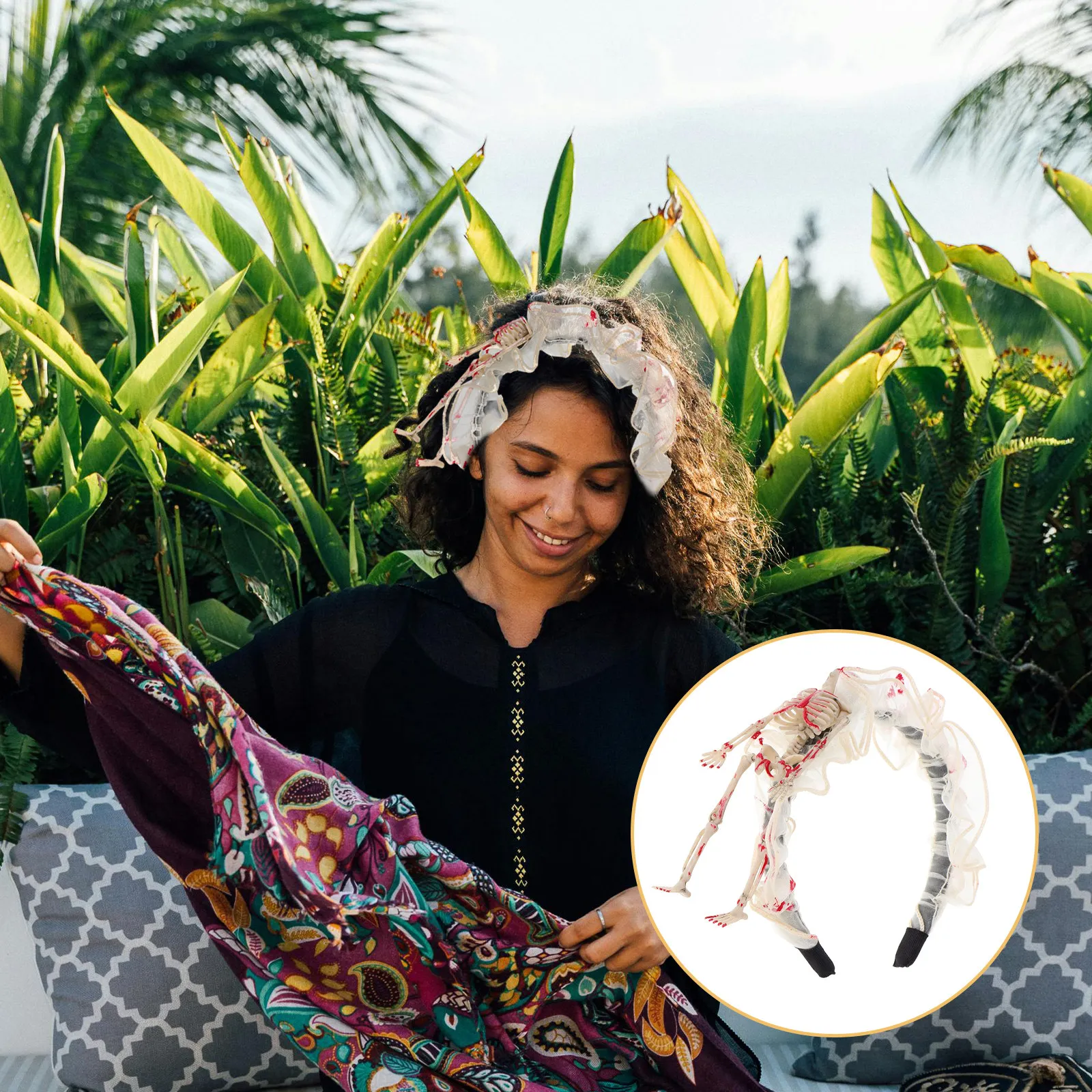 

Lolita Lace Headband Gothic Maid Hair Accessory for Cosplay Vintage Decorative Comfortable Wide Hair Band for Women