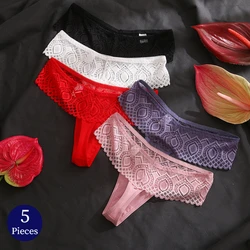 BZEL 5PCS/Set Women's Panties Fashion Underwear Sexy Lace Thongs Comfortable Lingerie Female Sweet G-Strings Hot Sale Underpants