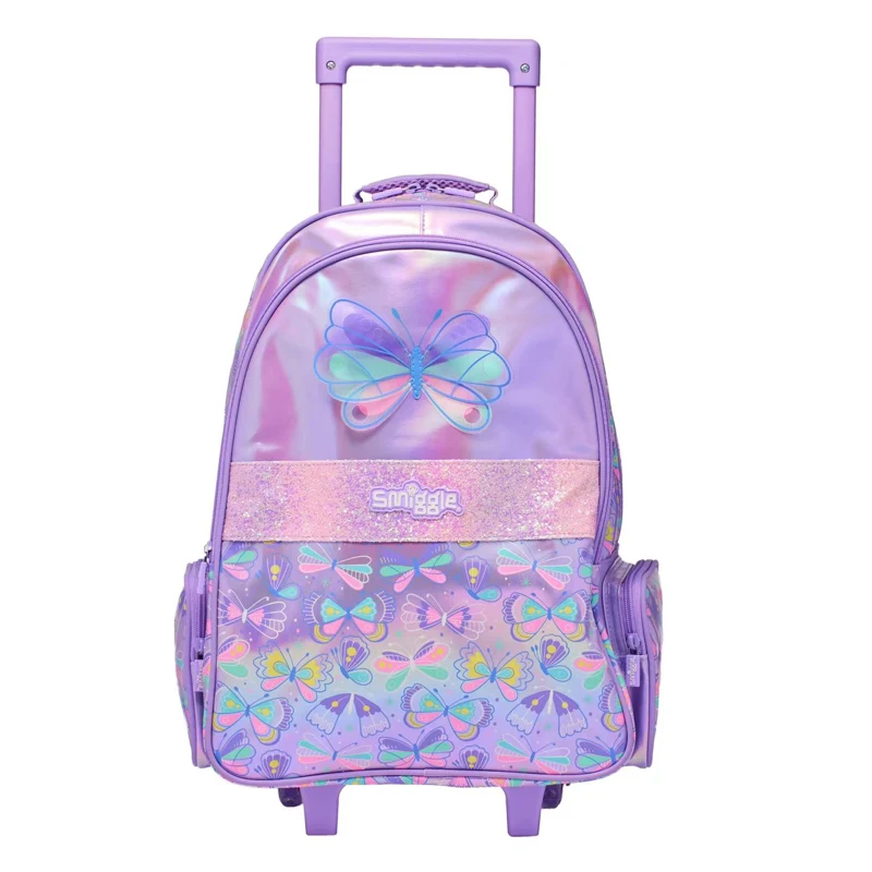 Smiggle Trolley Schoolbag For Primary And Secondary School Students Large Capacity Load Reducing Tugboat Bag Backpack Kid Gifts