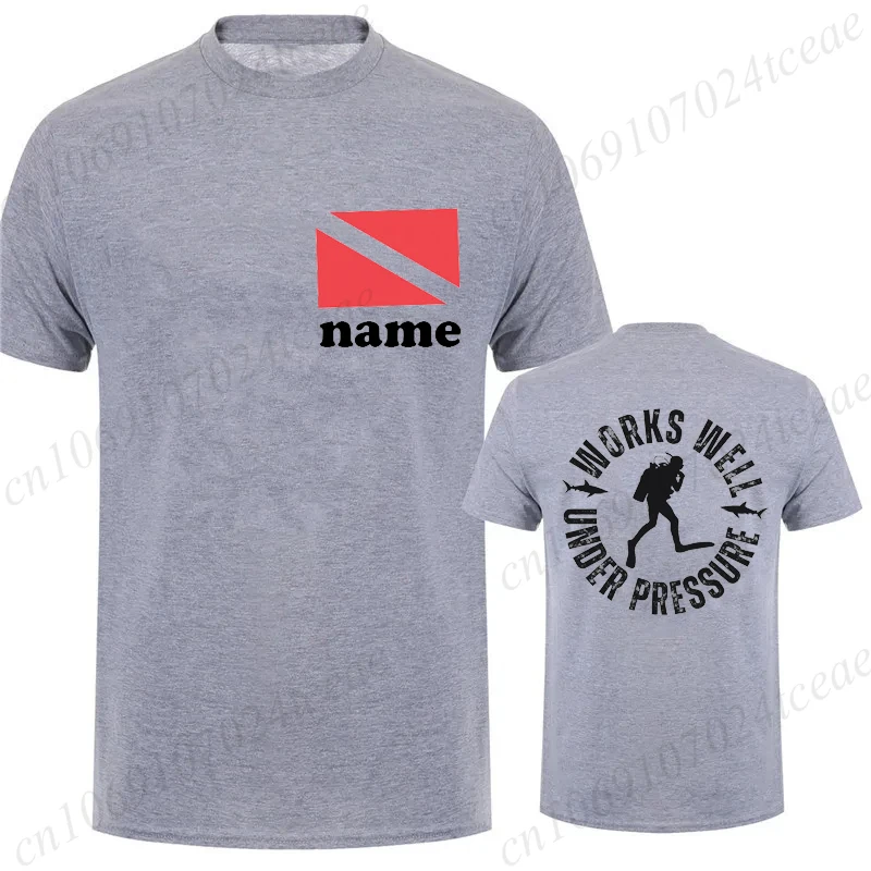 Scuba Diving T-shirts, Scuba Diver Tees, Personalized Dive Shirt, Custom Diving Tops, DIY Name on Front Tshirt,Diving Shirt Gift