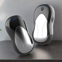 A71Z 2pcs Magnetic Electric Manual Heater Rechargeable Portable Hand Warmer for Golf Camping Warm Gift Black & Silver
