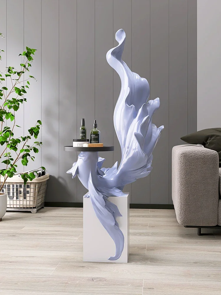 Modern light luxury koi sculpture living room floor decoration high-end coffee table home accessories