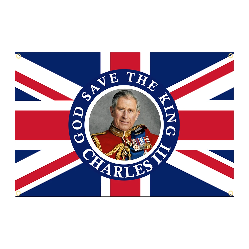 ELECTION  90x150cm God save the King Charles III United Kingdom The royal flag