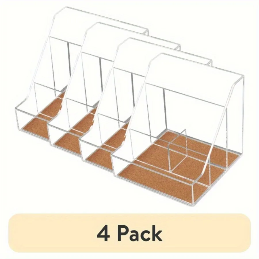 

Acrylic Cork Desktop Org with 4 Grids, Clear, 1 Pack, Material: acrylic+cork Color: Clear