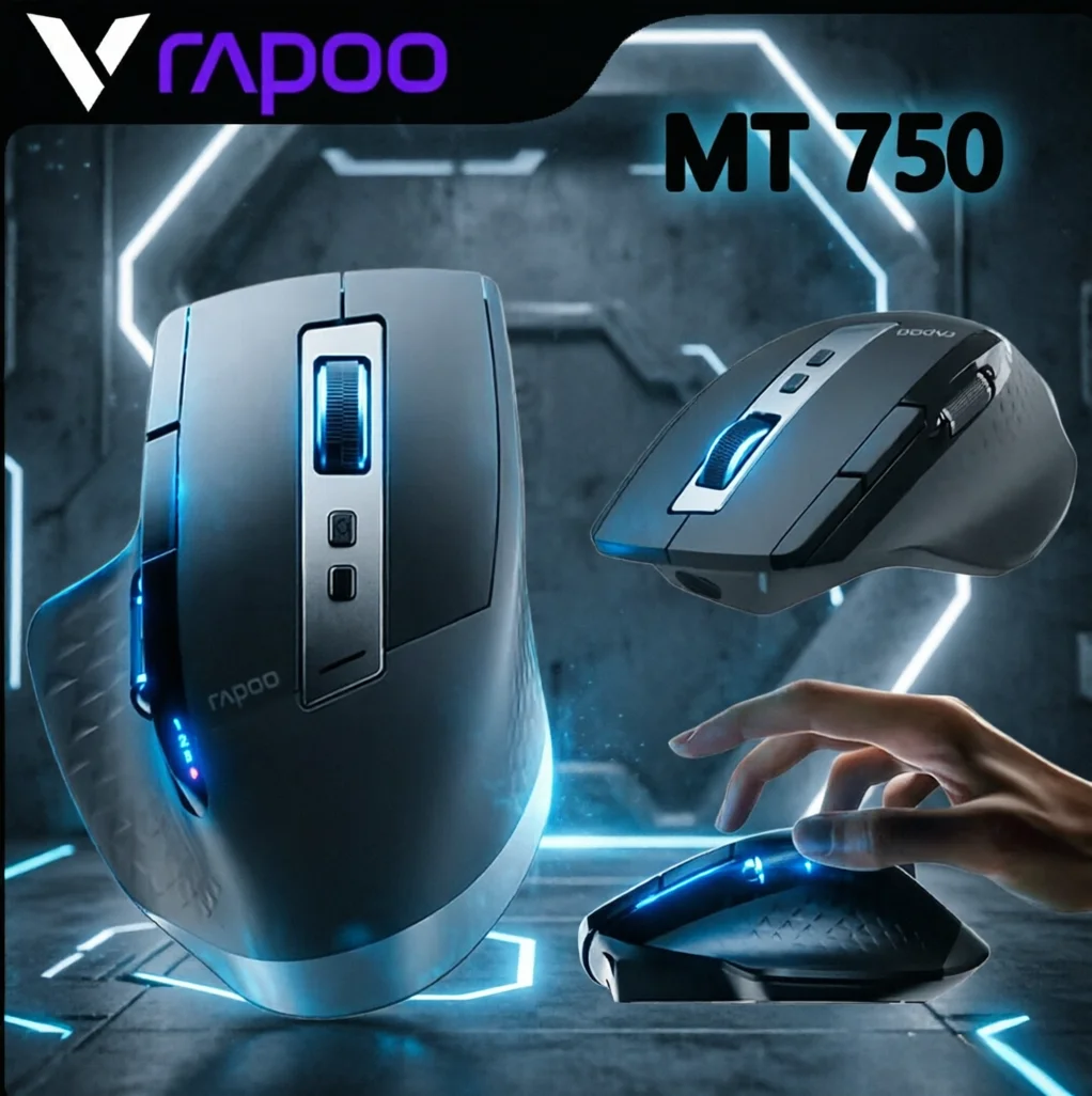 High Quality Rapoo MT750 Wireless Mouse Multi-mode Bluetooth 4.0 Rechargeable Office Gaming Mouse