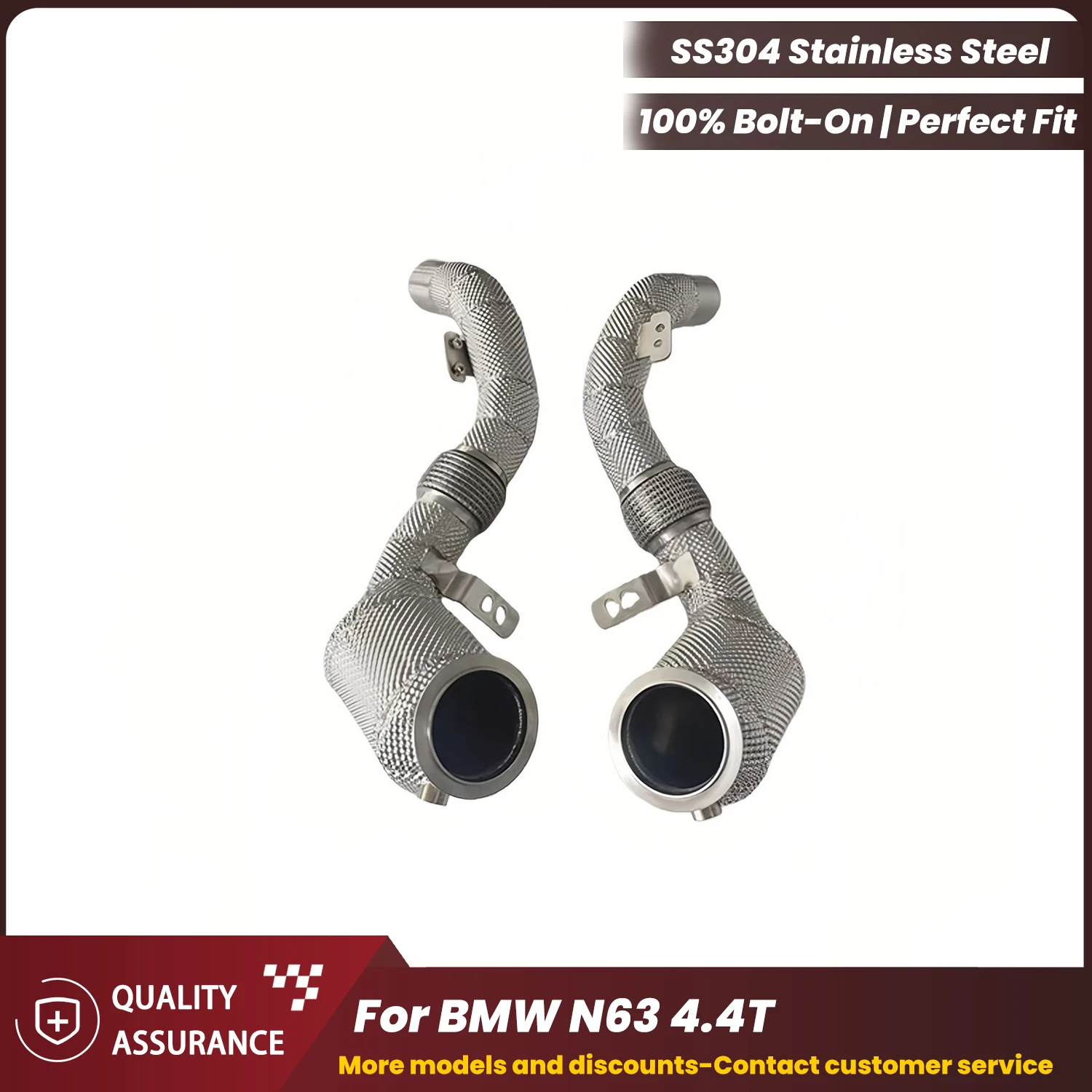 

ECCF Sporty Stainless Steel Performance Downpipe with Heat Shield for BMW N63 4.4T Aggressive Exhaust Sound Easy Installation