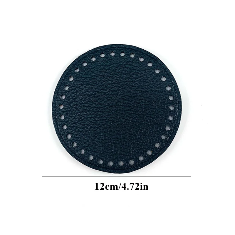 12x12CM Round Bag Bottom Solid Color Pu Leather Bag Bottom Wear Resistant Crossbody Shoulder Bag Bottom For Crochet Knitting Bag