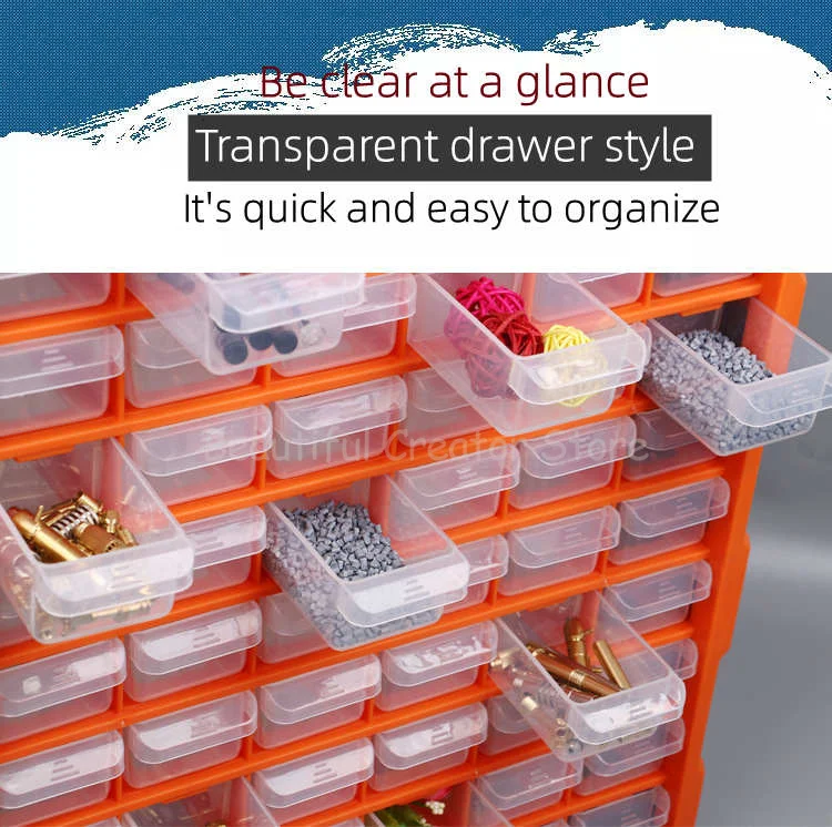 Portable Parts Box Drawer Type Tool Box Wall-mounted Toolbox For Mechanics Screw Storage Hardware Tool Organizer Empty Tool Case