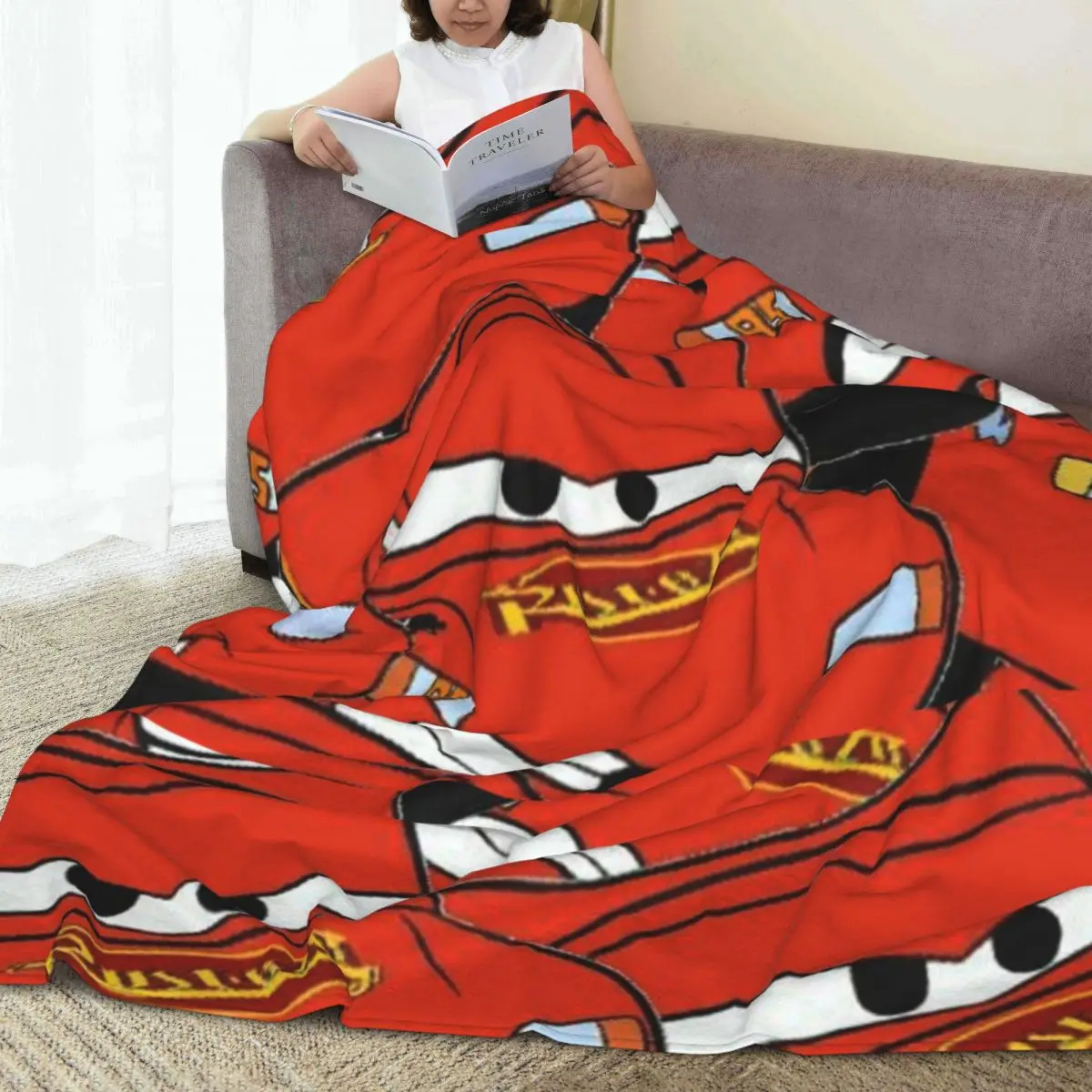 Lightning McQueen Cars Flannel Blanket Super Warm Throw Blanket for Bedroom Picnic Aesthetic Bedspread Sofa Bed Cover