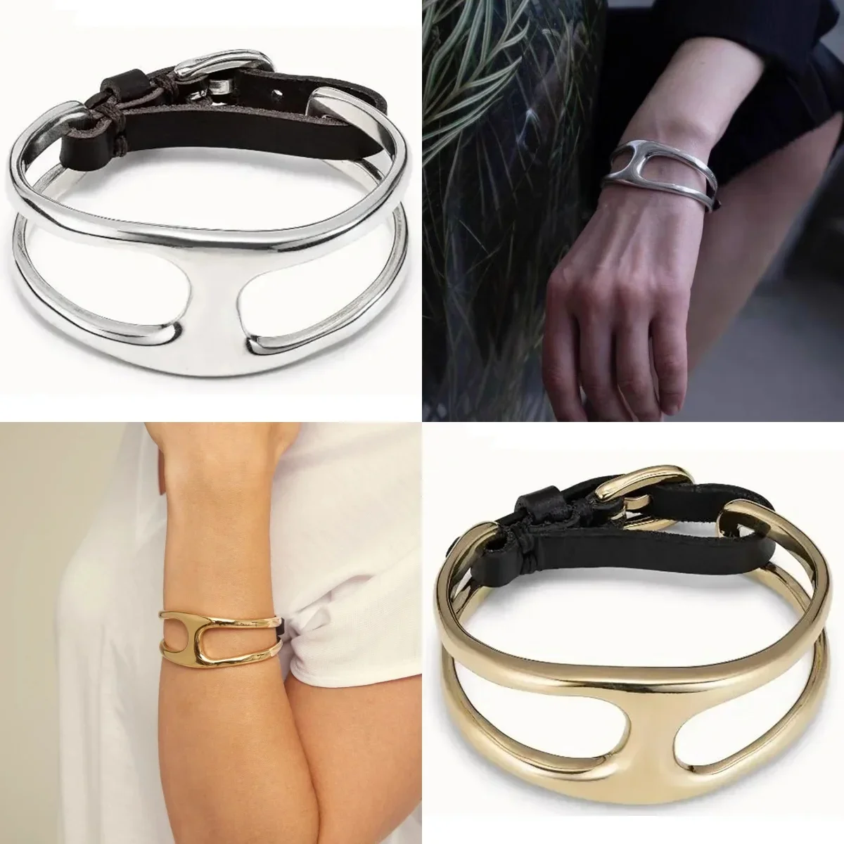 2024 AHAUNO Original New Product Jewelry Minimalist High End Hollow out Leather Adjustable Bracelet Women's Festival Gift