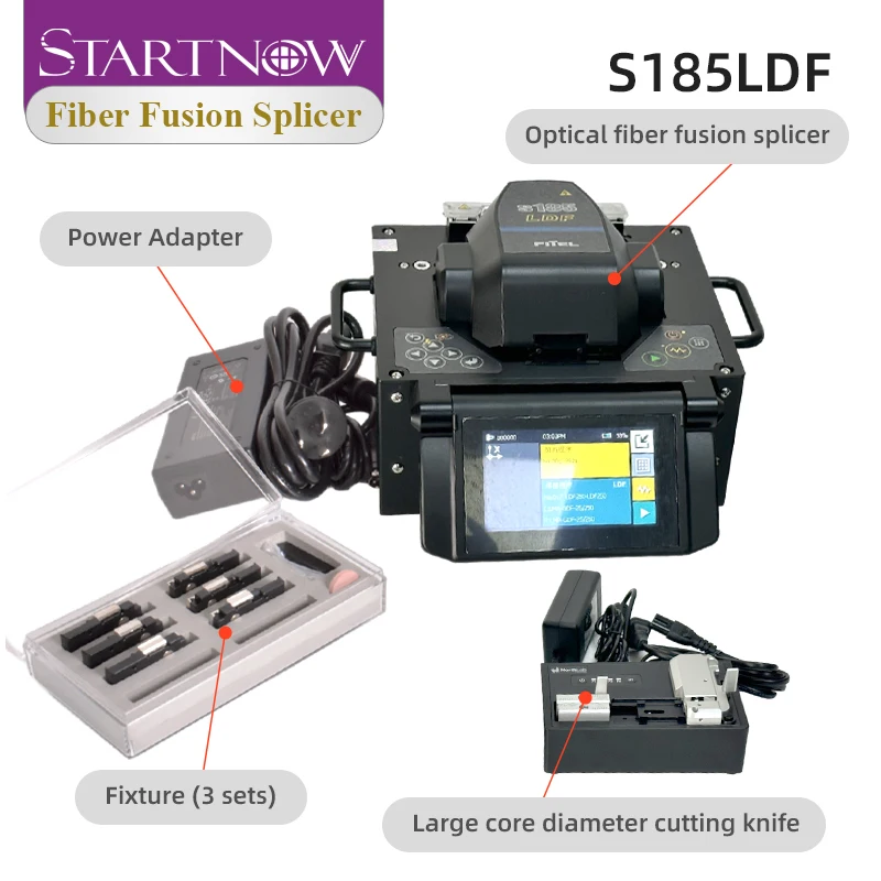 Startnow S-37 Optical Fiber Fusion Splicer Large Core Aperture 500um Welding Splicing Fiber Wire SM & MM Multi-Language System