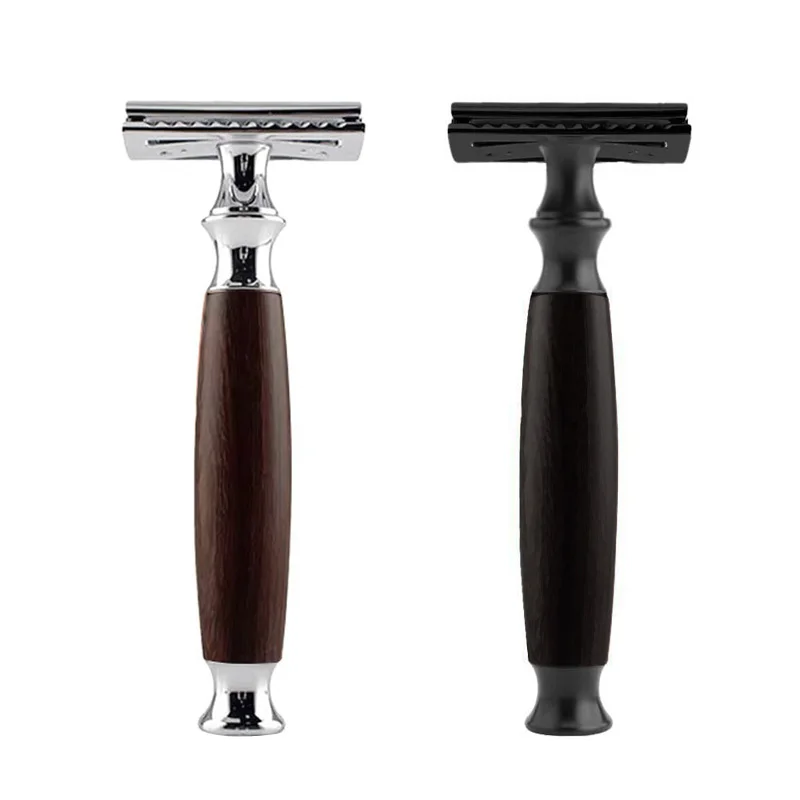 Double Edge Professional Wooden Handle Shaving Razor Classic Safety Shaver For Male & Female