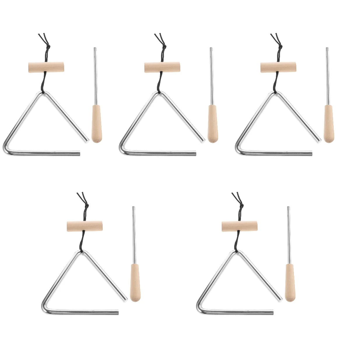 

5pcs 5 Sets Percussion Instrument for Musical Education Instruments Triangle Hand