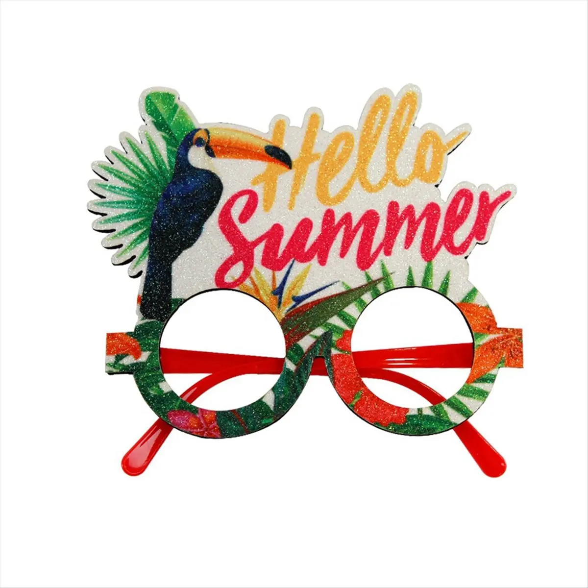 REST Summer Hawaiian Glasses Tropical Theme Party Decorations Coconut Tree Photo Glasses Frame,J