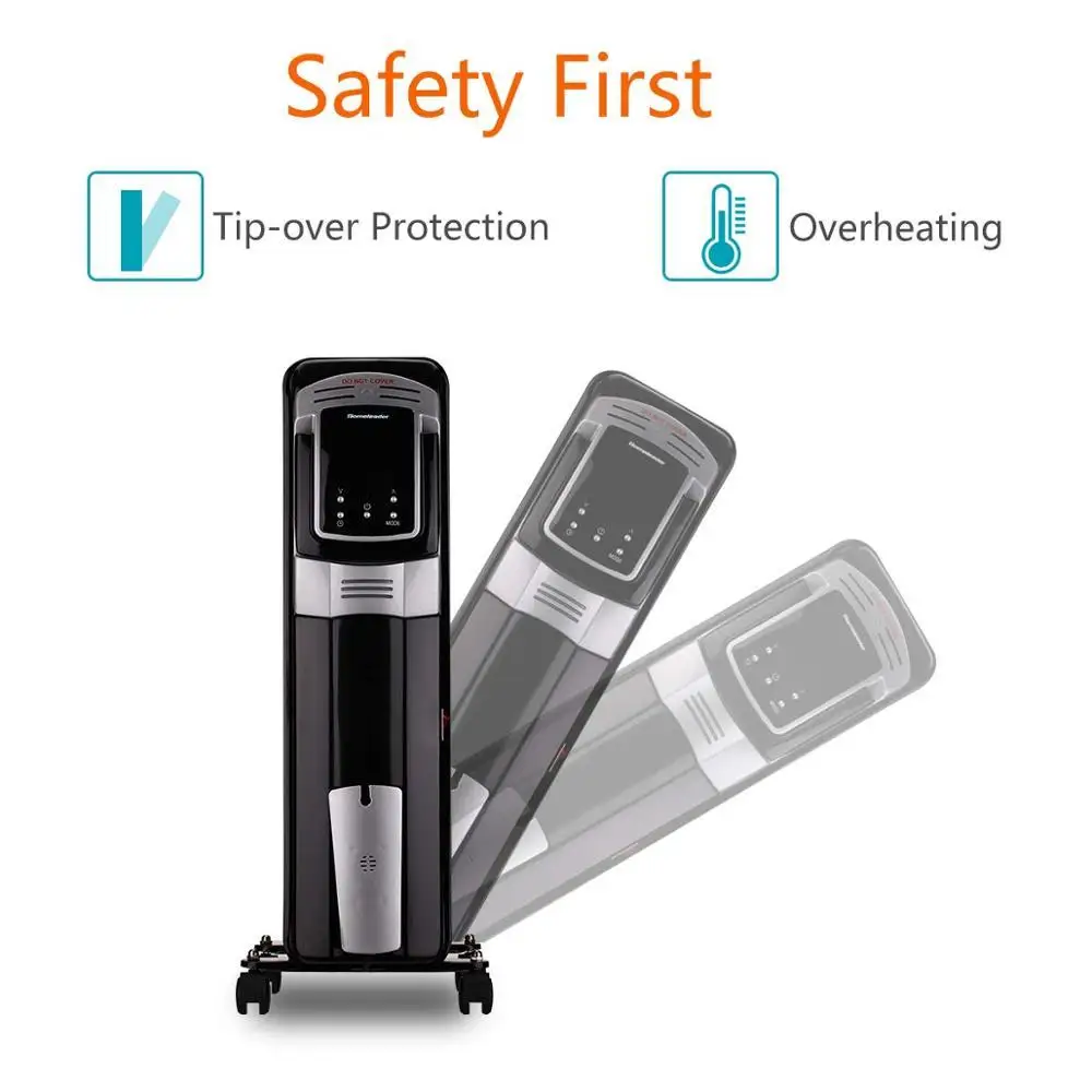 Remote Control Portable Radiator Space Heater Electric Oil Filled Radiator Heater in USA Stocked Living Room Heat Radiation 110v