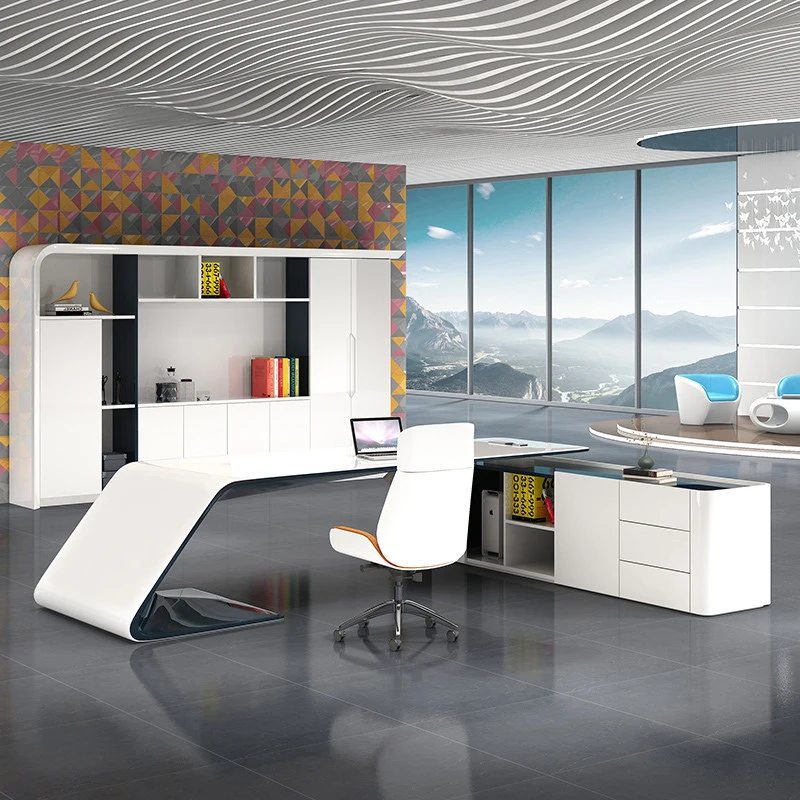Customized Simple Modern Lacquered Executive , Stylish And Personalized Manager , Supervisor'S Office Desk
