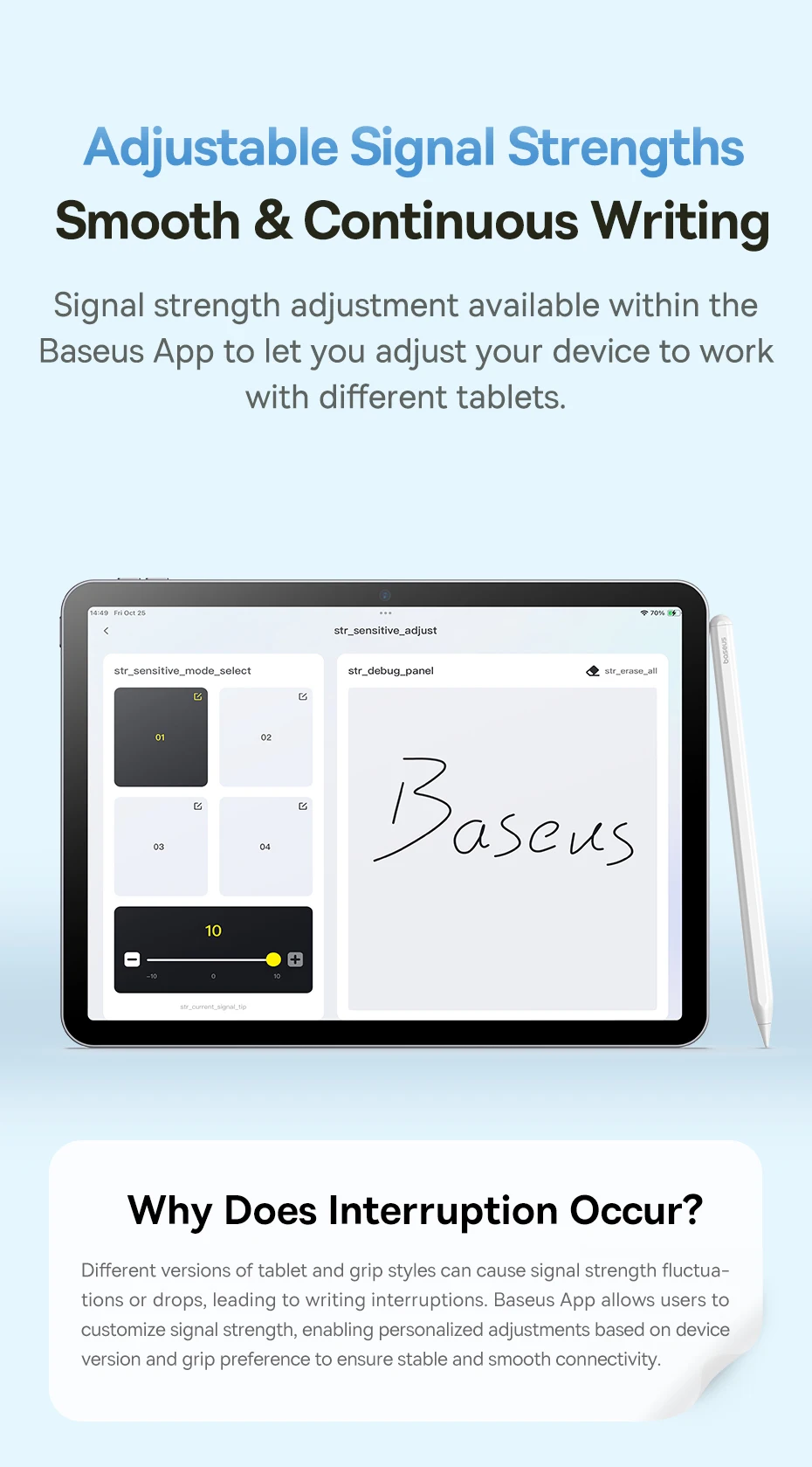 Baseus Stylus Stift Kabellose Aufladung für Apple Pencil Magnetische Anziehung für iPad Pro Air Mini Bluetooth 23h Akkulaufzeit Tablet-Stift – Detail 7