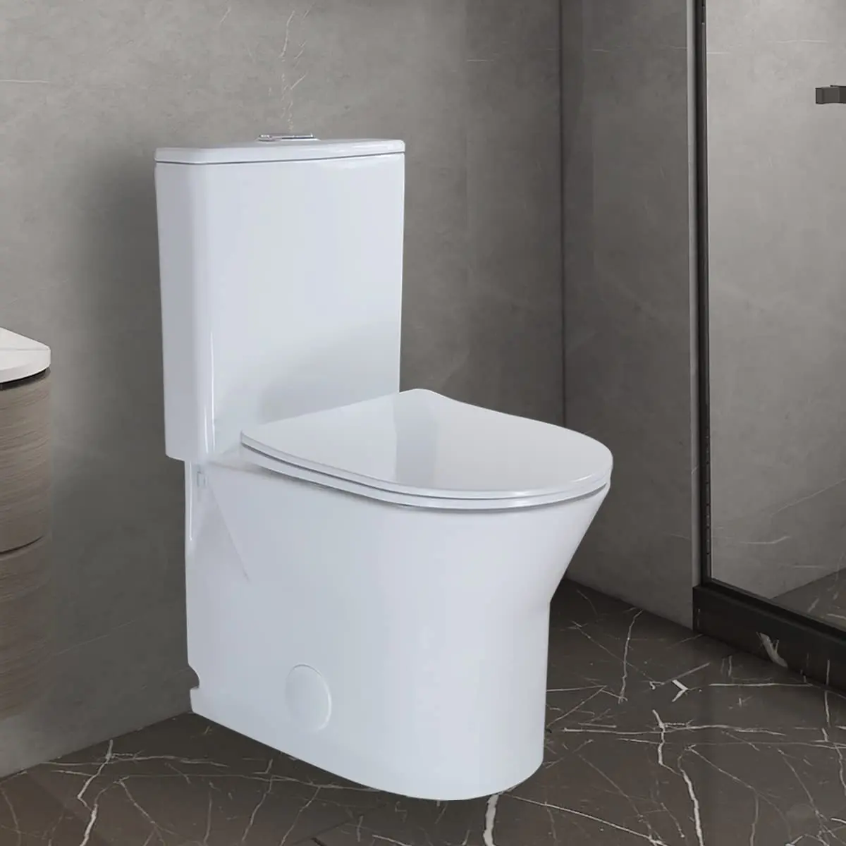 

WZ5099 22" Compact One Piece Toilet with Dual Flush 1.1/1.6 GPF Short Design For Small Narrow Bathrooms,10", Customized