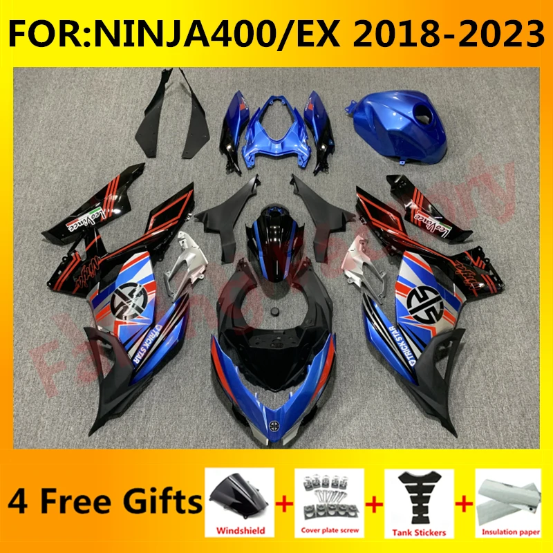 

Новый комплект обтекателей для мотоцикла ABS подходит для Ninja400 EX400 EX Ninja 400 2018 2019 2020 2021 2022 2023 полный комплект обтекателей синий серебристый