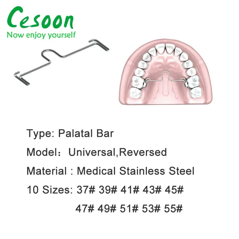 10Pcs Dental Orthodontic Palatal Bar On The Molar Band With Lingual Sheath Palatal Arch Bars Uniwersalny odwrócony materiał dentystyczny