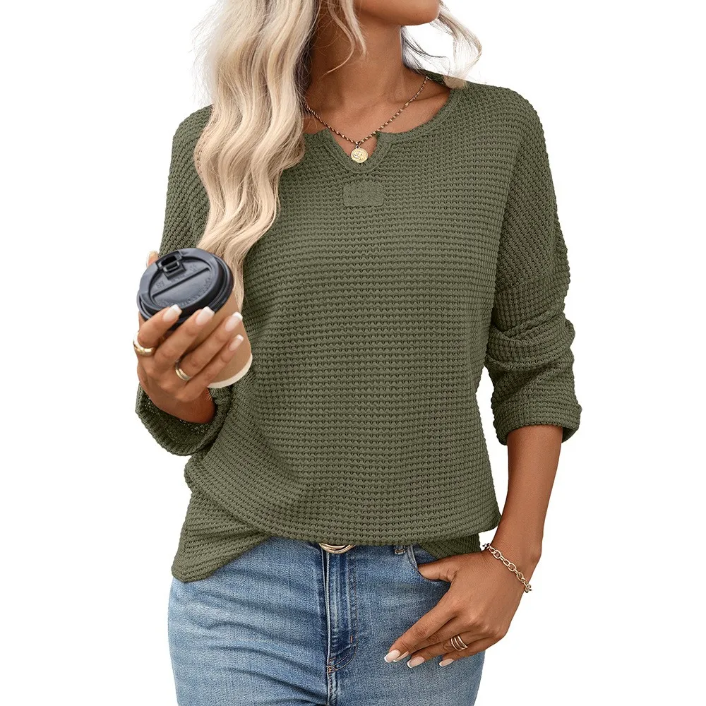 Striped Slim Fit Top with Loose Fit Streetwear Regular Sleeve Patchwork Checkered Western Style Long Sleeve T Shirts Women Top