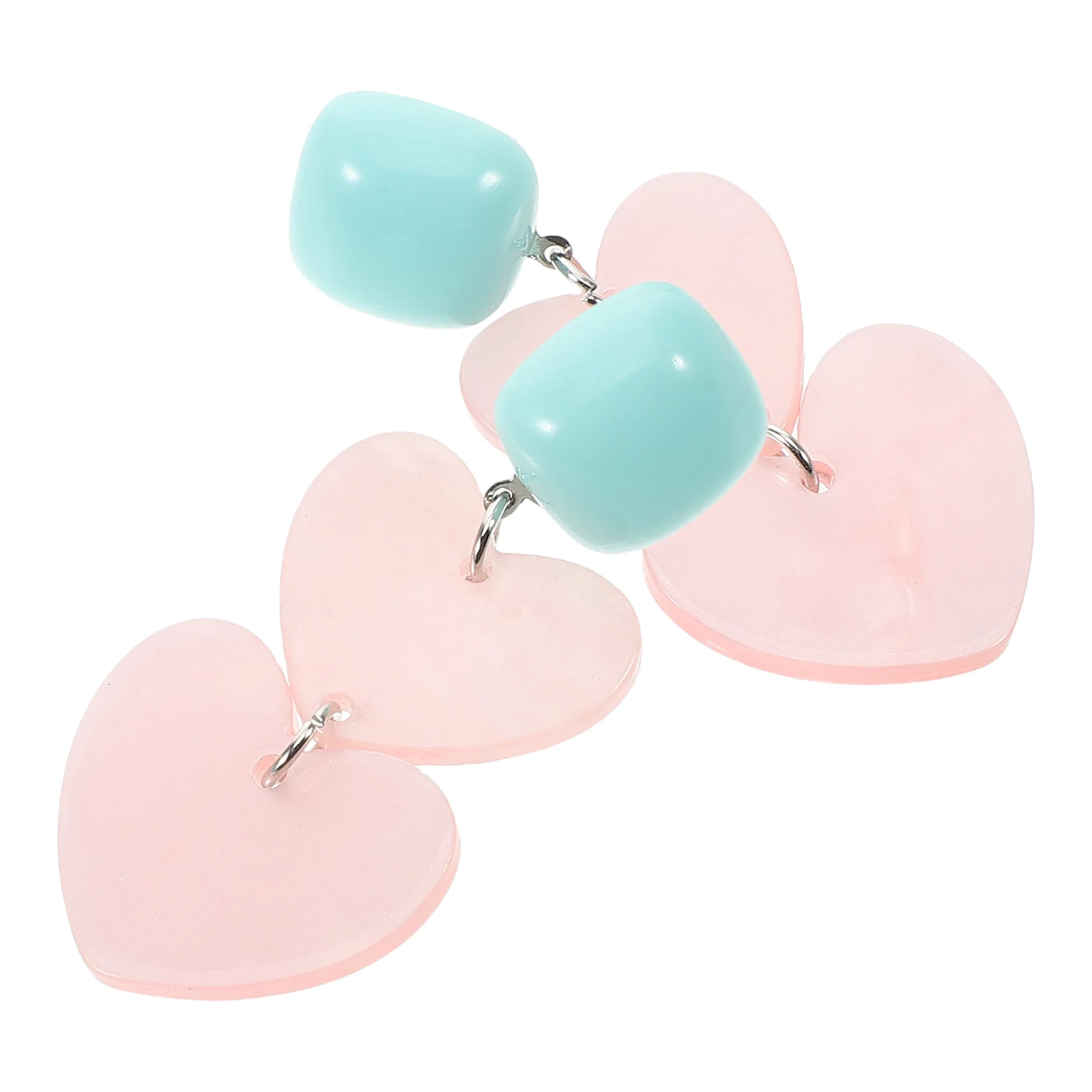 

1Pair Acrylic Heart Earrings Cute Love Jewelry Romantic Valentines Day Wedding Accessories for Women Christmas Heart Earrings