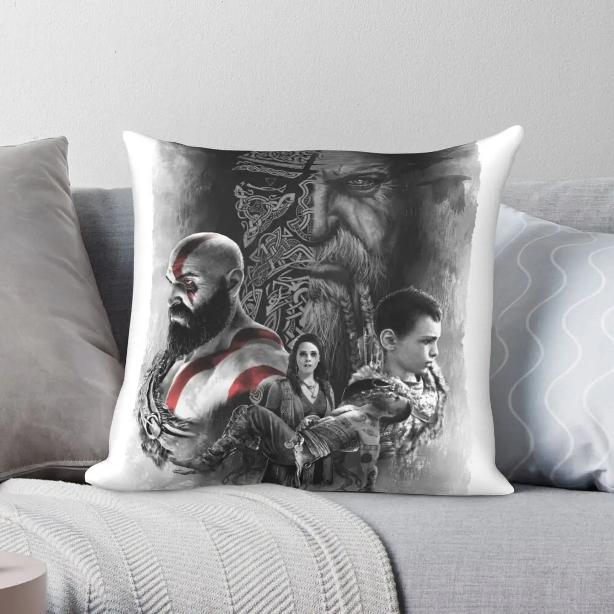 

Sins Of The Father Square Pillowcase Polyester Linen Velvet Pattern Zip Decor Home Cushion Cover