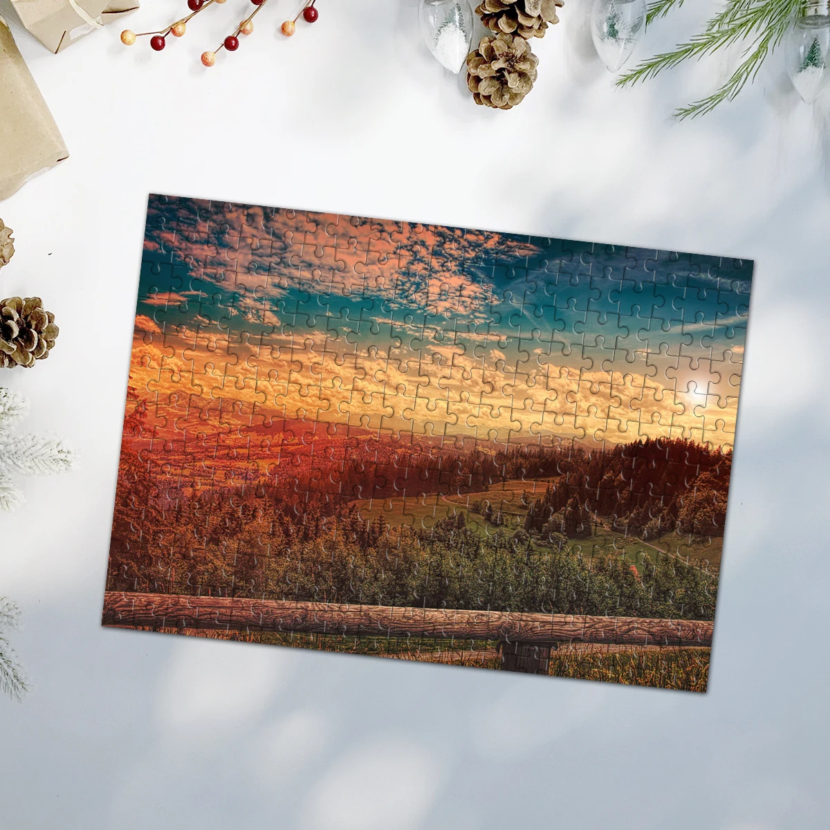 35/300/500/1000pcs Personalized Custom Photo Puzzle Scenery Photo Father's Day Back To School Halloween Christmas New Year