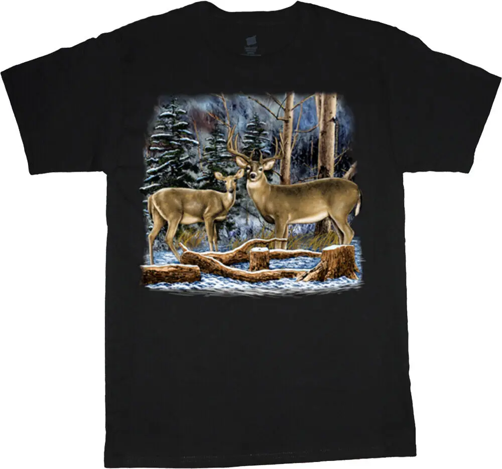 Whitetail Deer Wildlife T-shirt For Man Woman Short Summer Tees Luxury Brand