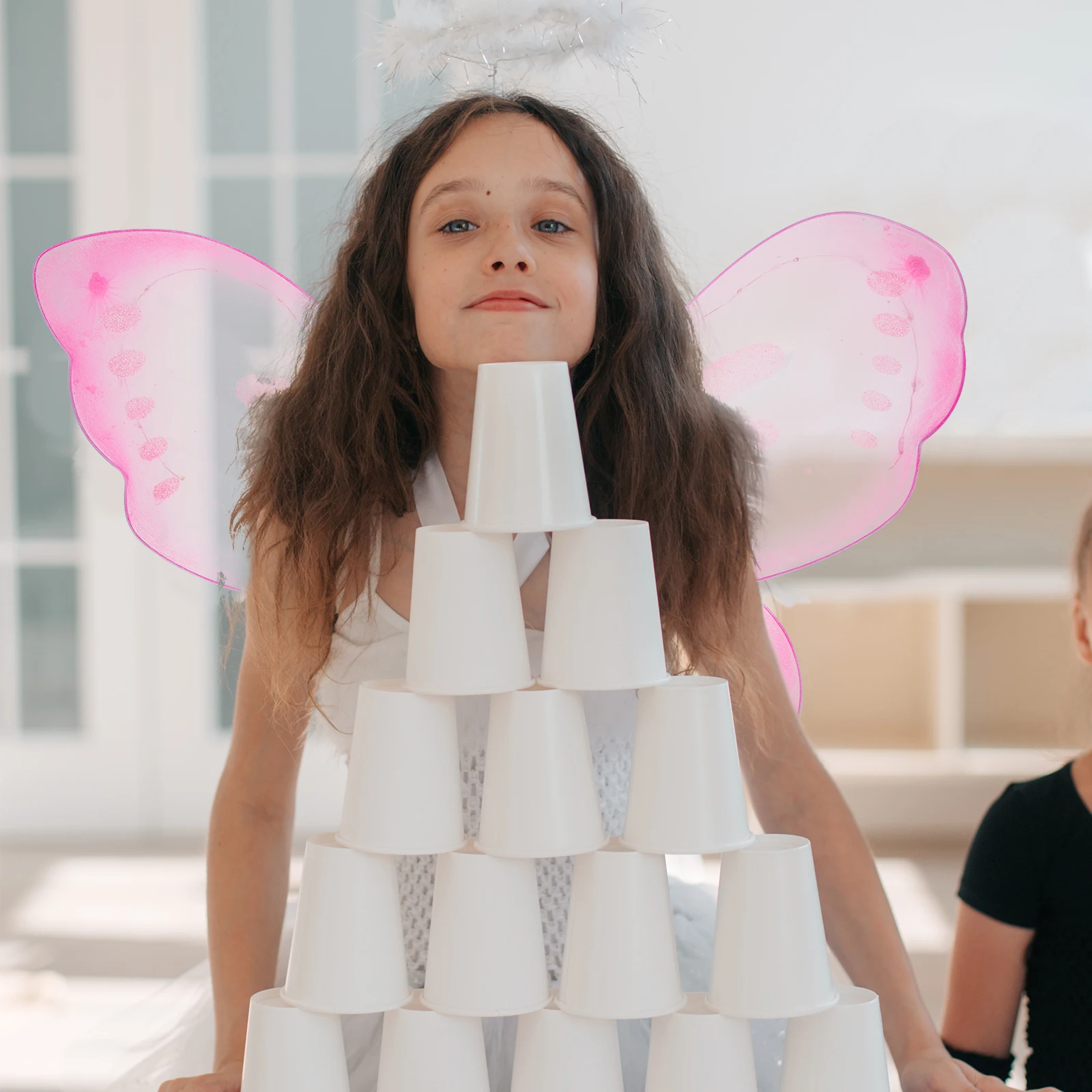 

Детский карнавальный костюм со светящимися крыльями феи, аксессуары с подсветкой и бабочкой, износостойкие дышащие вечерние ролевые игры для девочек