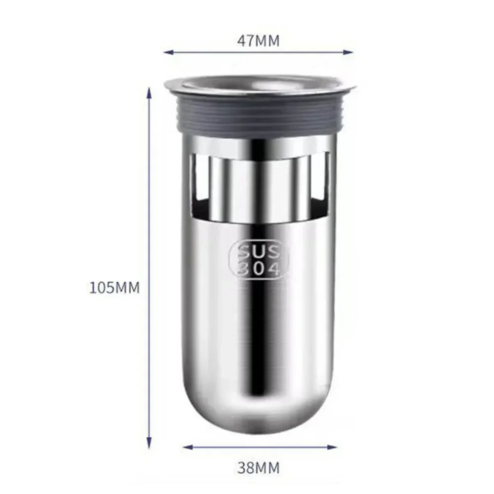 Drain Stopper Color Silver Backflow Preventer Drain Dual Outlet Design Fine Mesh Filter Hair Trap 304 Stainless Steel