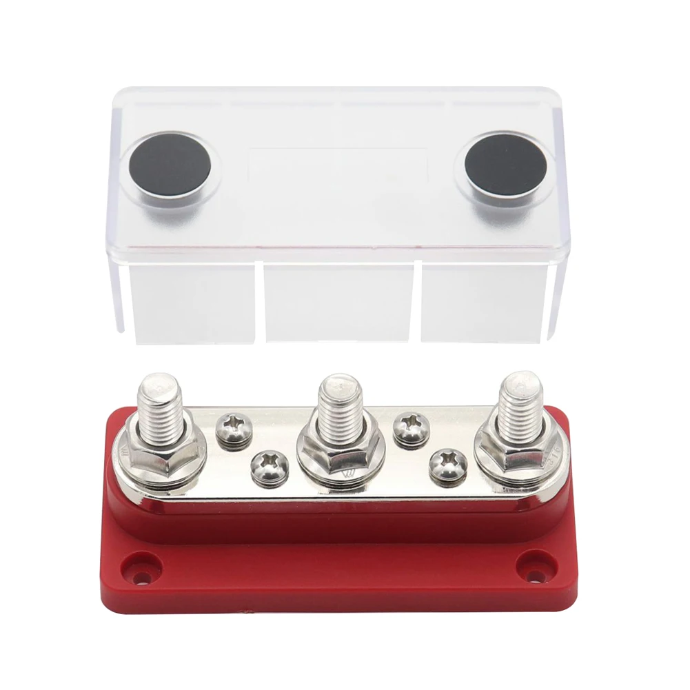 300A Power Distribution Block 48V Bus Bar Box 3/8 Studs Busbar Power Case for RV Marine Boat for Vehicle Car Automobile Caravan