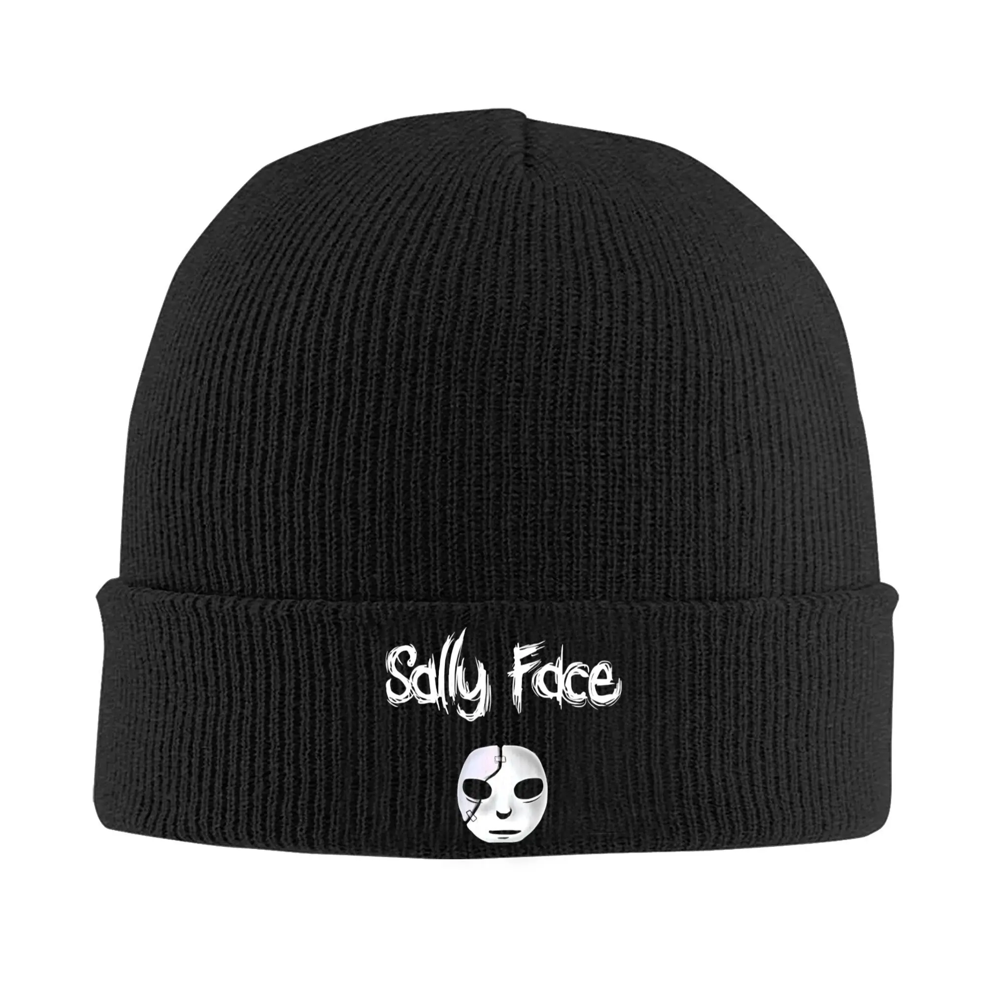 Sally Face Sal Fisher Mask Game Knitted Hat Autumn Winter Beanies Warm Anime SF Gothic Caps Men Women Acrylic Fashion Bonnet