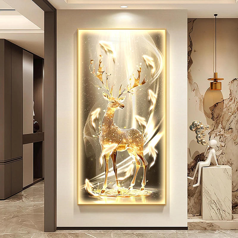 

Роскошный олень светодиодный хрустальный фарфоровый настенный светильник, современный прибор для гостиной, украшение дома, вход, коридор, кухня, настенный светильник