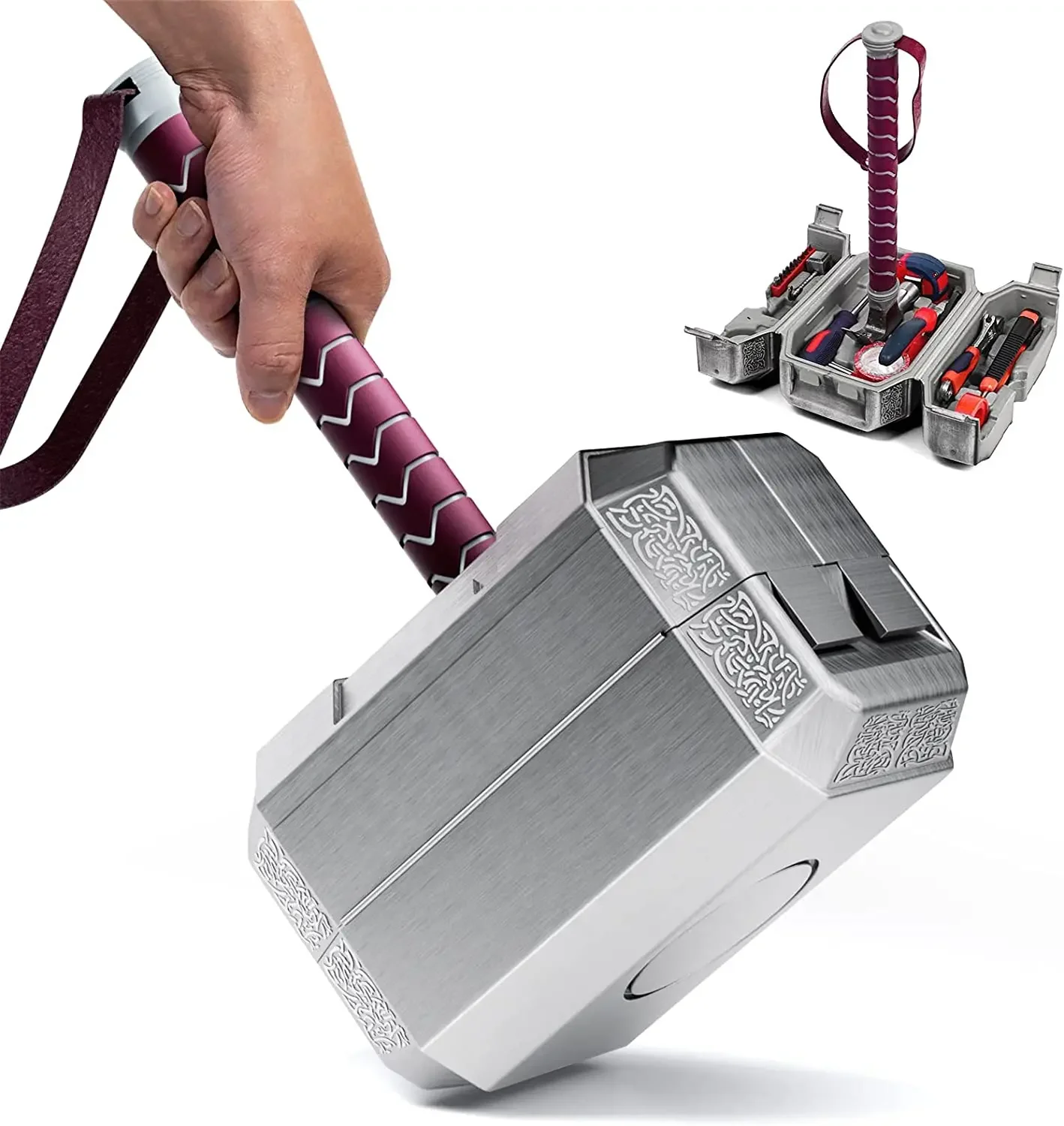 Skrzynka narzędziowa Thor Hammer, zestaw narzędzi do naprawy domu, wielofunkcyjny zestaw narzędzi Thor'S Hammer, narzędzia ręczne Diy, nowość, prezenty Marvel dla mężczyzn